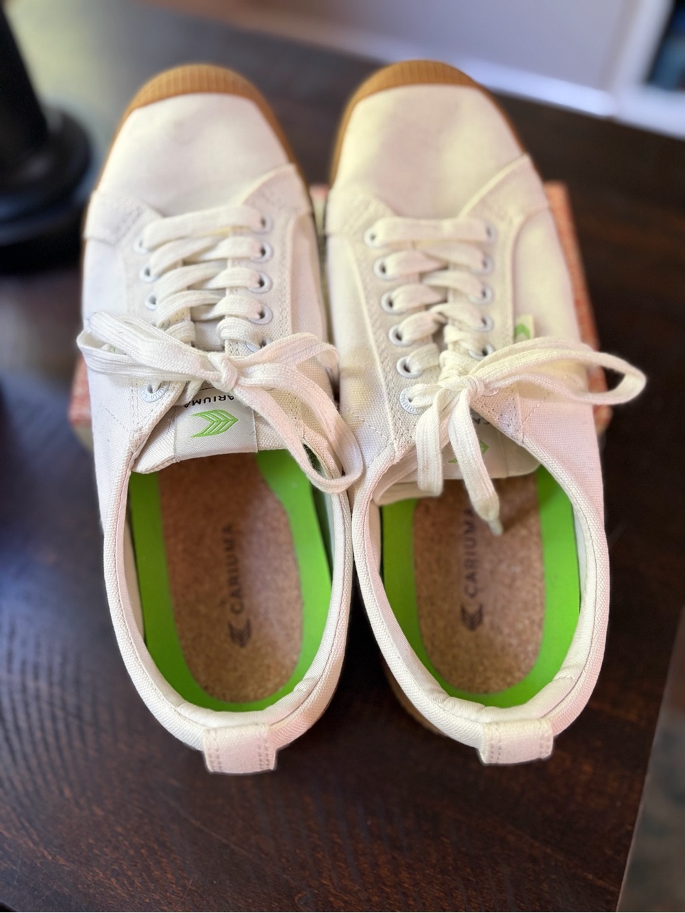 Cariuma Women's White Canvas Lace-Up Sneakers Size 11